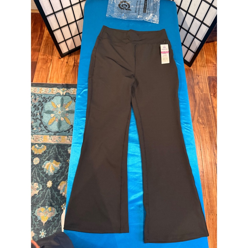 POP Fit Flare Leggings 3XL Brown High Rise Wide Leg Yoga Activewear NWT